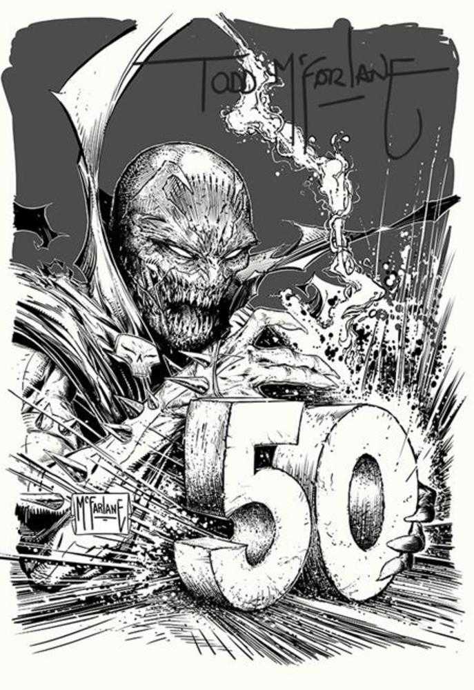 King Spawn #50 Cover G Inc 1:250 Todd McFarlane Signed Black & White Inks Variant