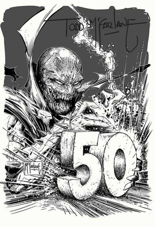 King Spawn #50 Cover G Inc 1:250 Todd McFarlane Signed Black & White Inks Variant
