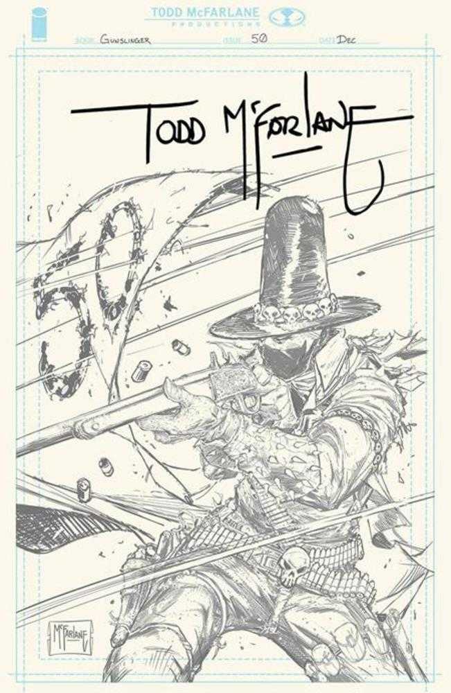 Gunslinger Spawn #50 Cover H Inc 1:1000 Todd McFarlane Signed Pencil Variant