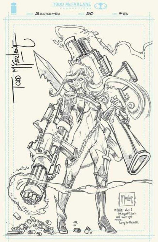 Spawn Scorched #50 Cover H Inc 1:1000 Todd McFarlane Virgin Signed W Sketch Variant