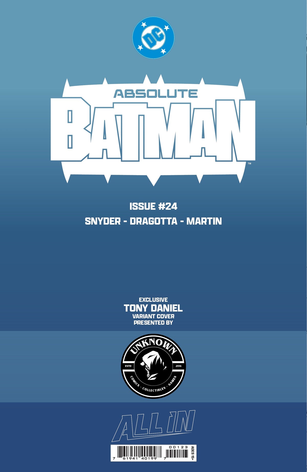 [BLACK & WHITE] ABSOLUTE BATMAN #24 TONY DANIEL NYCC EXCLUSIVE VIRGIN VAR (10/28/2026)