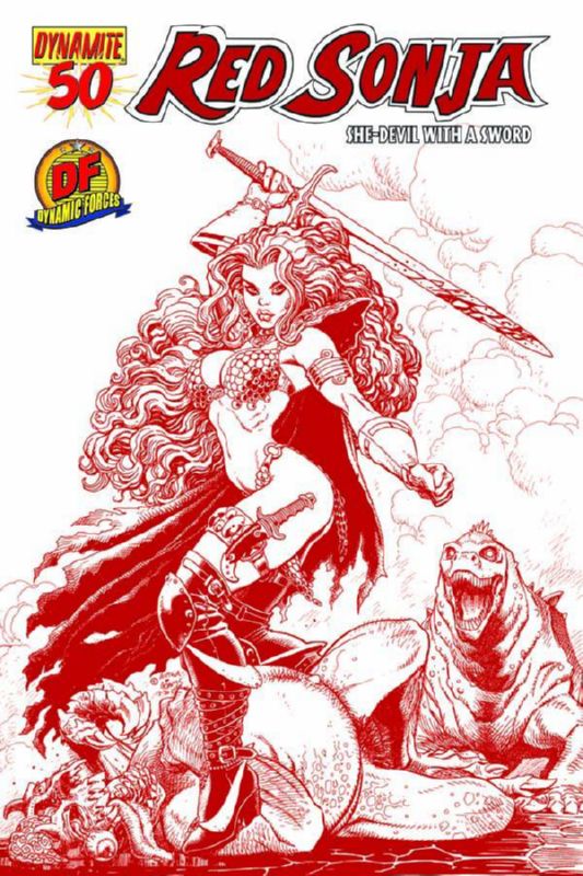 DF RED SONJA #50 ADAMS SHE-DEVIL RED EX CVR