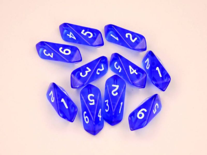 CRYSTAL TRANSLUCENT D6 10 PC SET BLUE