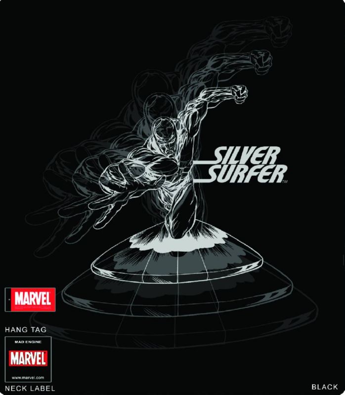 SILVER SURFER SOLAR LOGO BLK T-SHIRT MED