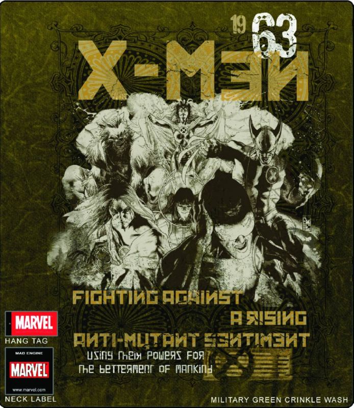 X-MEN RISE AGAINST MILITARY GREEN T-SHIRT MED