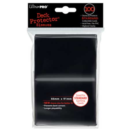 ULTRA PRO DECK PROTECTOR STANDARD SIZED 100 SLEEVES: BLACK