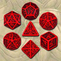 DWARVEN DICE SET RED & BLACK