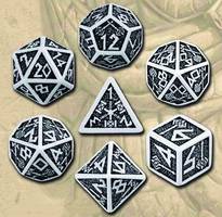 DWARVEN DICE SET WHITE & BLACK