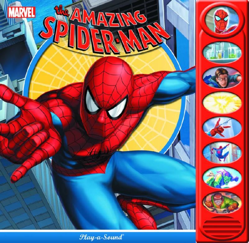 AMAZING SPIDER-MAN 8 BUTTON PLAY A SOUND HARDCOVER