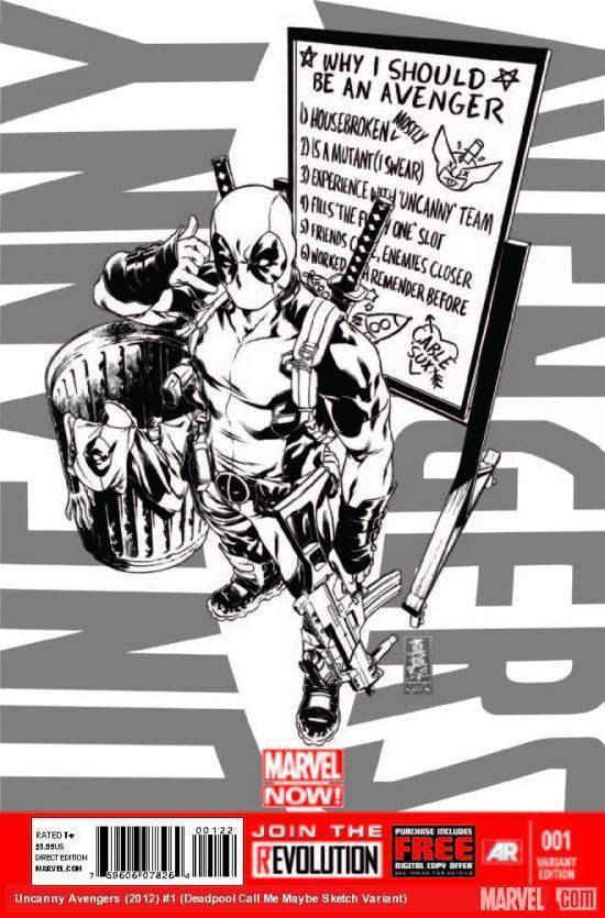 UNCANNY AVENGERS #1 DEADPOOL CALL ME MAYBE SKETCH VARIANT