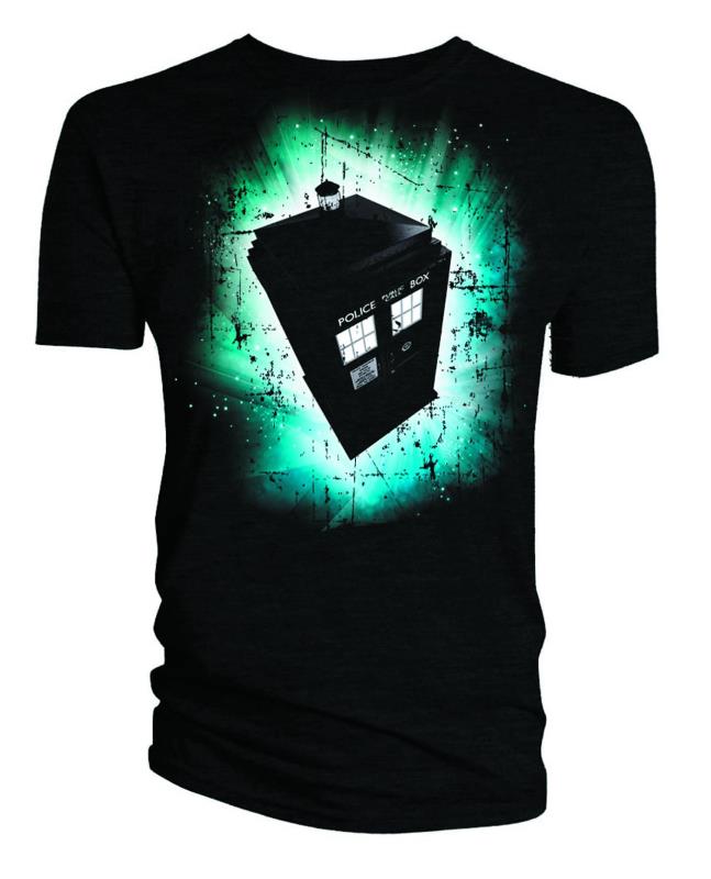 DW TARDIS TIME VORTEX PX BLK T-SHIRT SM