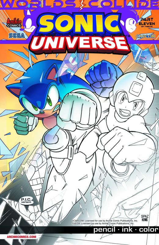 SONIC UNIVERSE #54 PENCIL INK COLOR VARIANT CVR