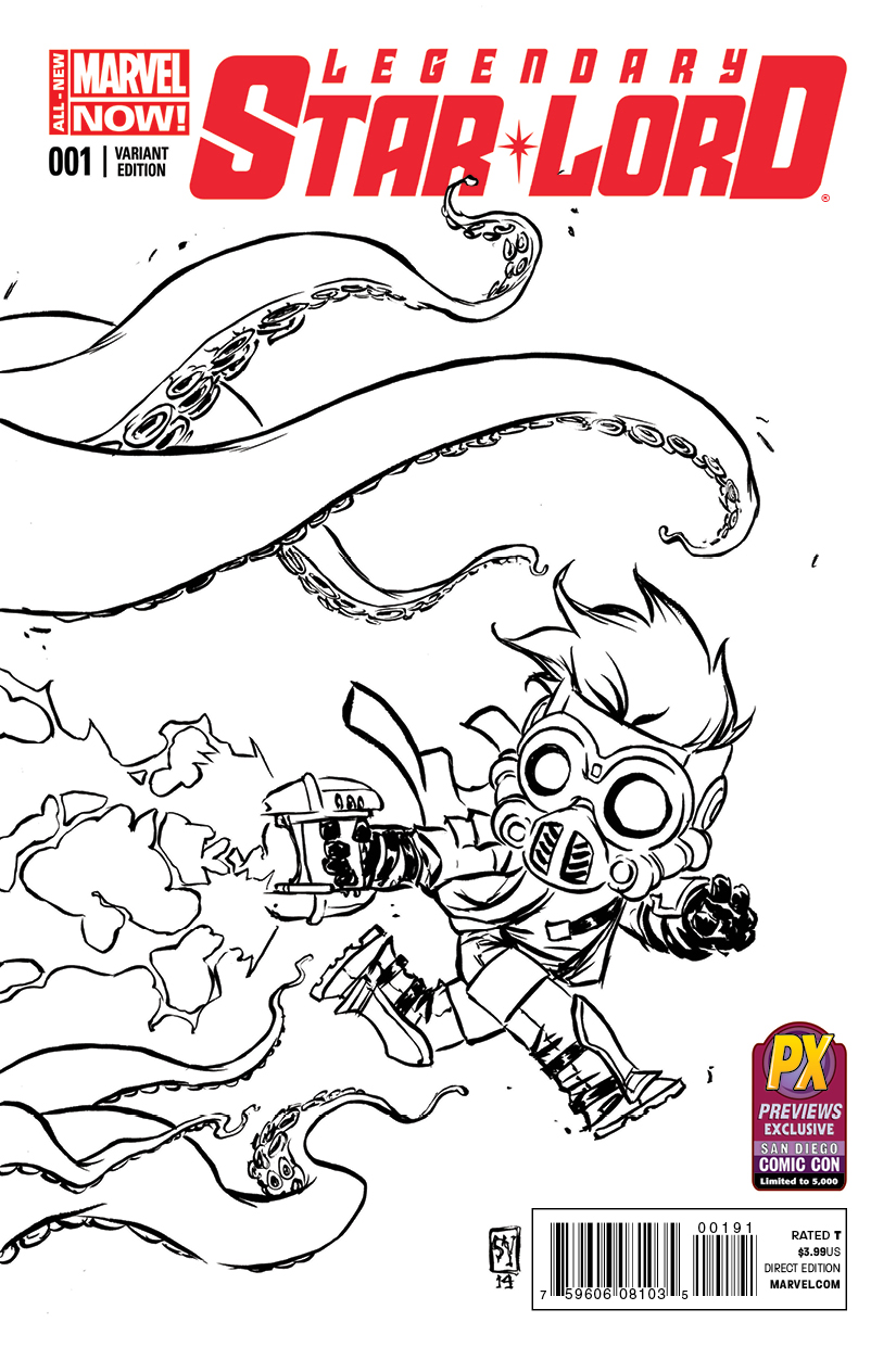 THE LEGENDARY STAR-LORD #1 SKOTTIE YOUNG B&W SDCC VARIANT