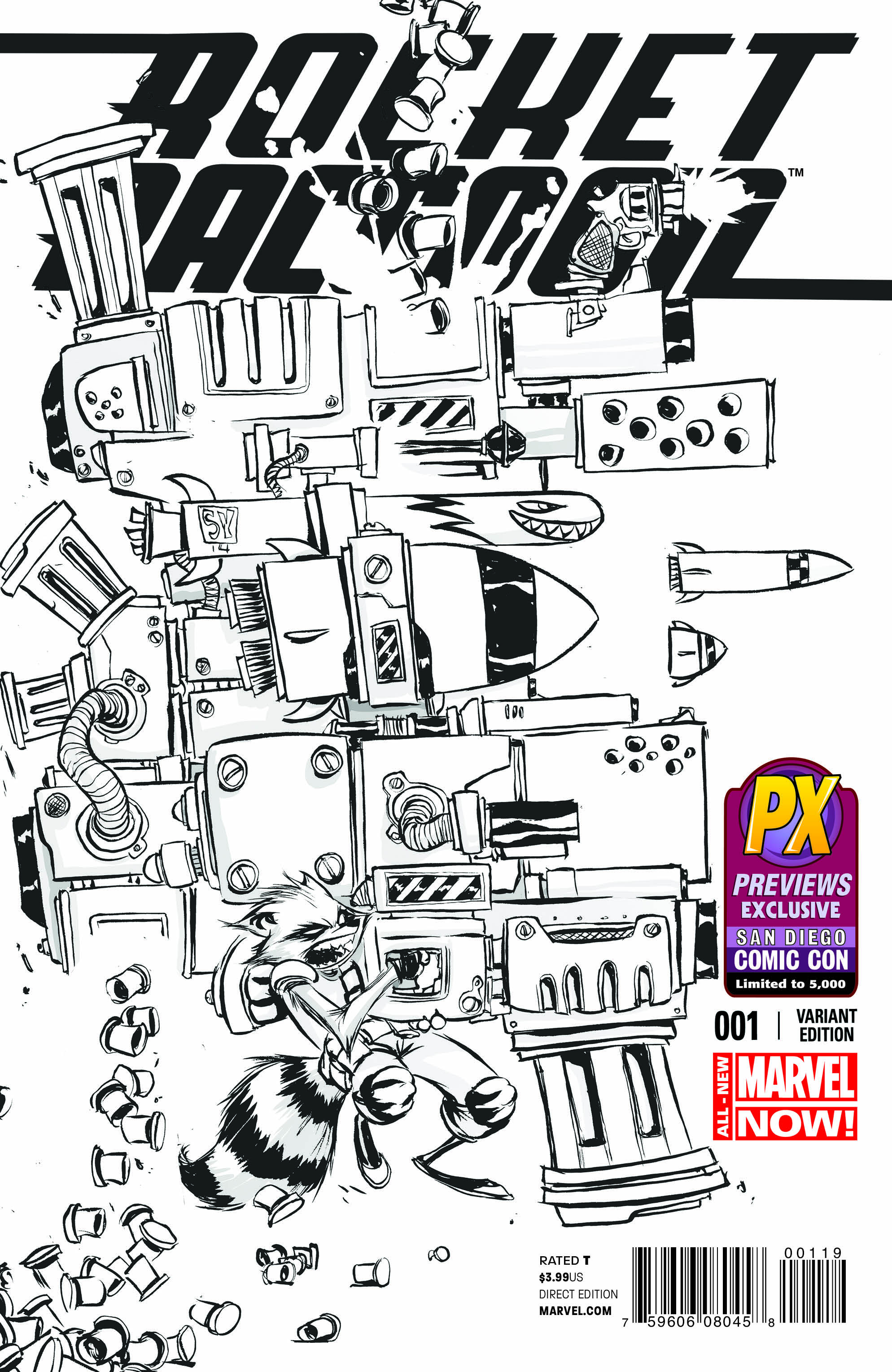 ROCKET RACCOON #1 SKOTTIE YOUNG B&W SDCC EXCLUSIVE VARIANT