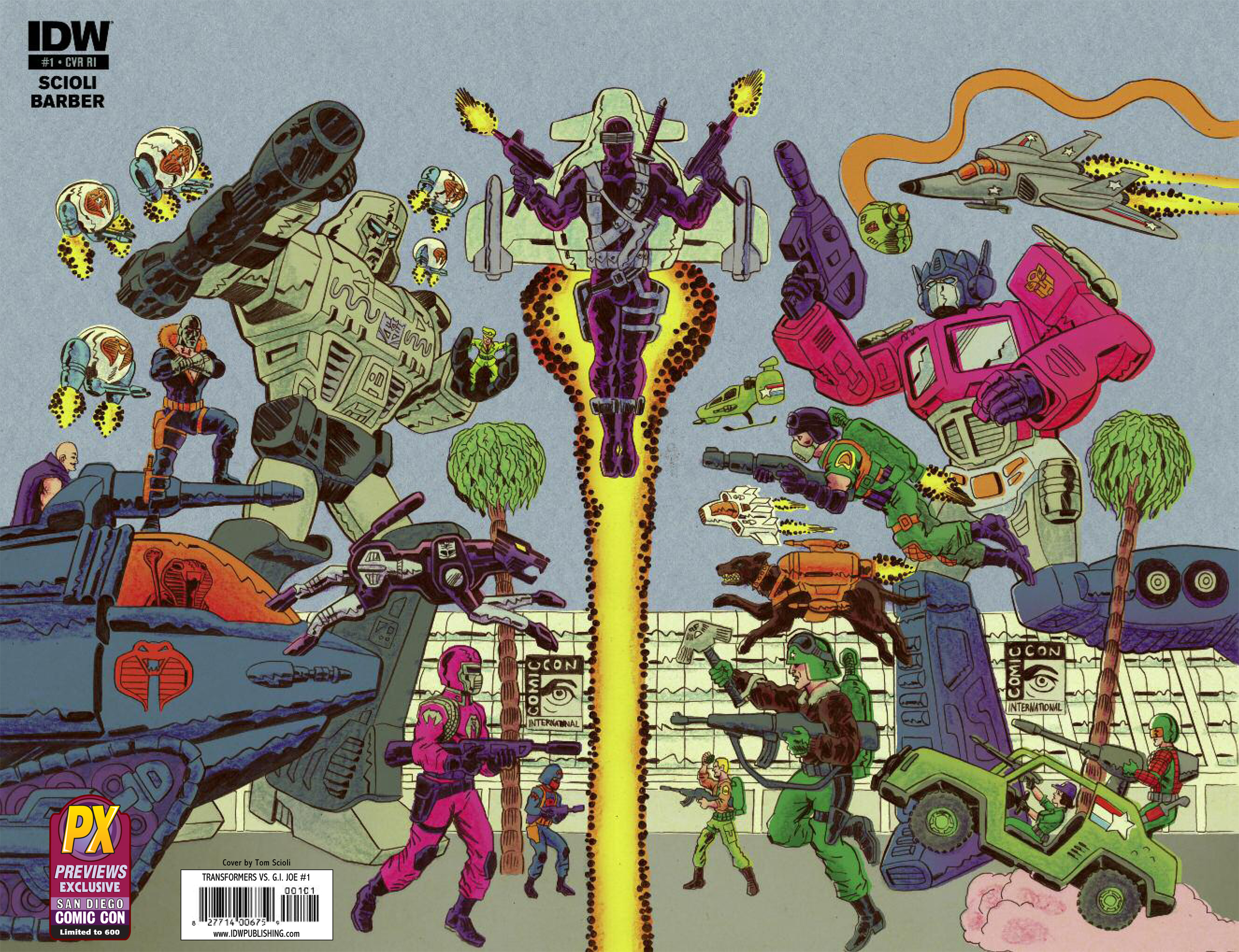 TRANSFORMERS VS GI JOE #1 INCV CVR C WRAPAROUND SDCC EXCLUSIVE VARIANT