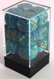 TEAL W/ GOLD DICE