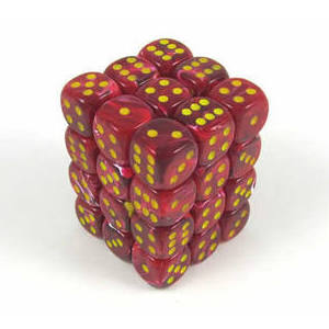 RED W/ YELLOW 12mm DICE BLOCK