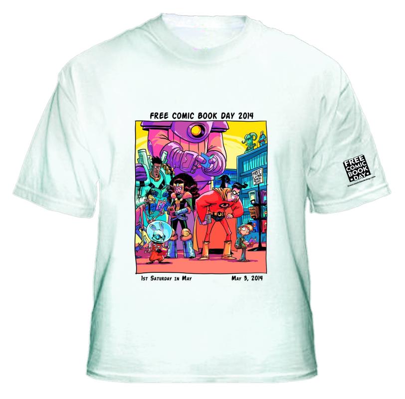 FCBD 2014 COMM ARTIST SKOTTIE YOUNG WHITE T-SHIRT SM