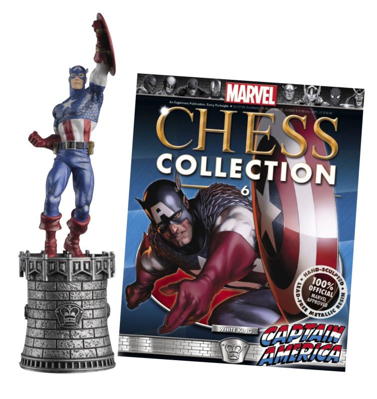 MARVEL CHESS FIG COLL MAG #6 CAPTAIN AMERICA WHITE KING