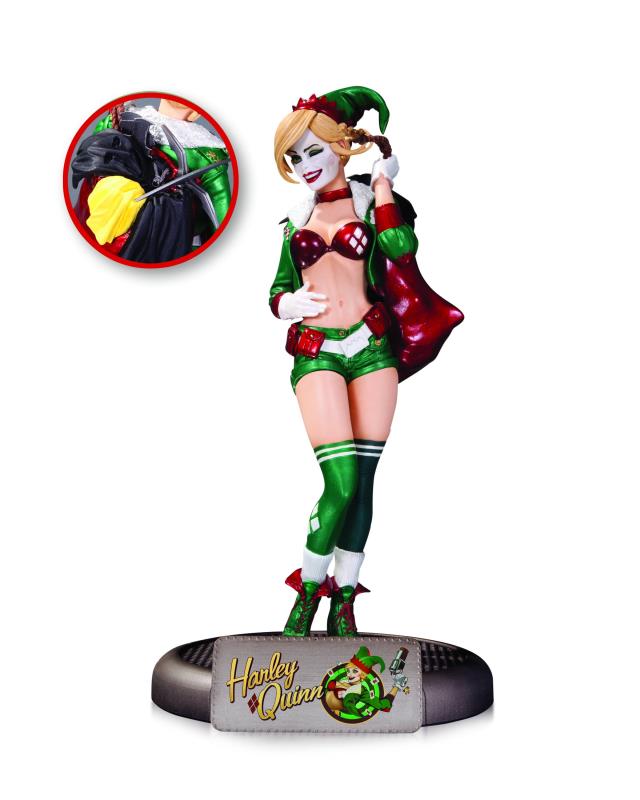 DC COMICS BOMBSHELLS STATUE HOLIDAY HARLEY QUINN