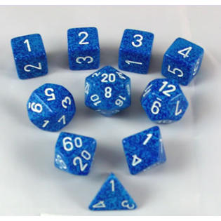 KOPLOW SPECKLED AND ELEMENTAL POLYHEDRAL 10-DICE SET WATER