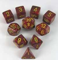 KOPLOW SPECKLED AND ELEMENTAL POLYHERAL 10-DICE SET MERCURY