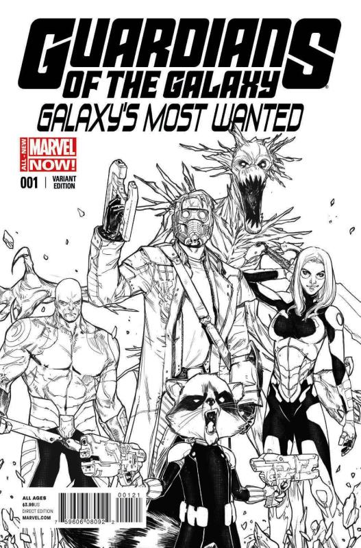 GUARDIANS OF GALAXY GALAXYS MOST WANTED #1 1:25 SKETCH VARIANT