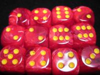 RED W/ YELLOW DICE BLOCK