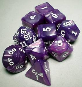 KAPLOW Pearlized Purple POLYHERAL 10-DICE SET