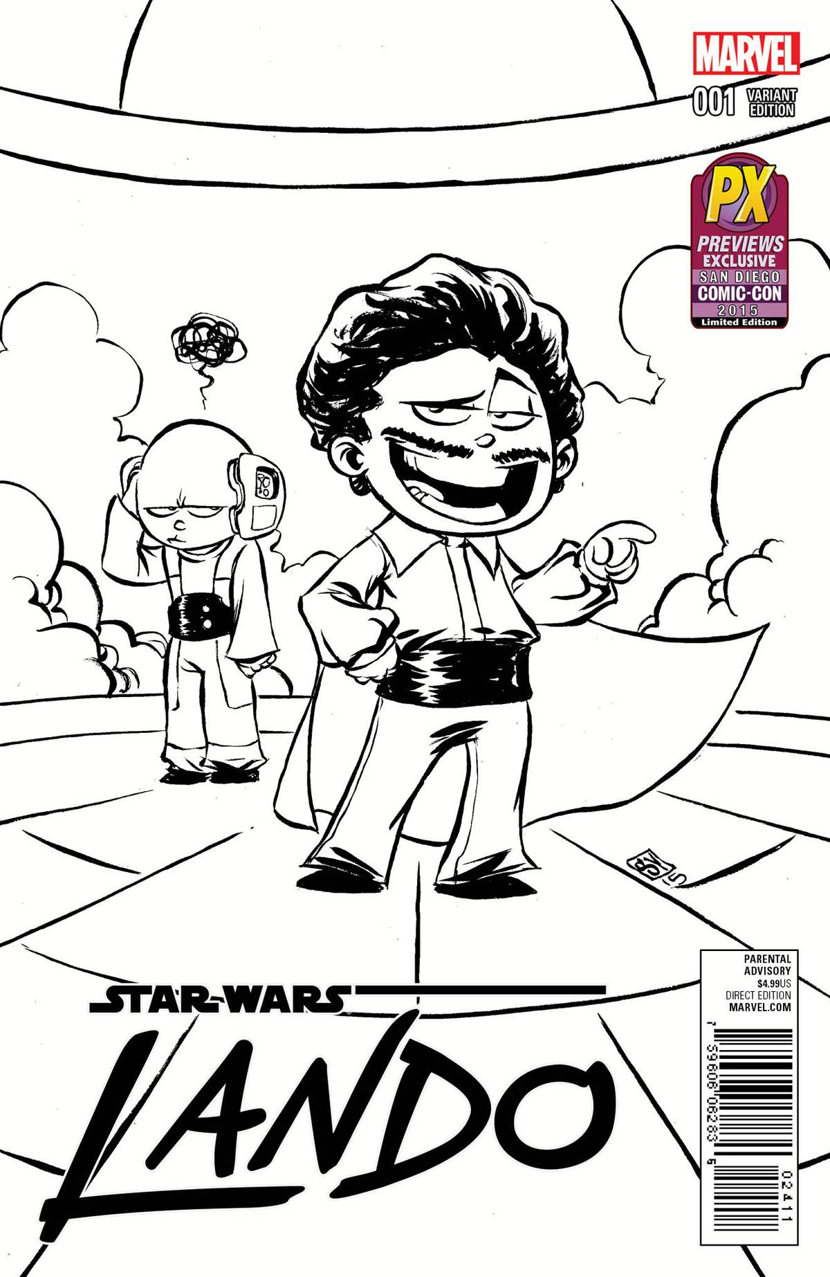 SDCC 2015 STAR WARS LANDO #1 (OF 5) YOUNG B&W VAR