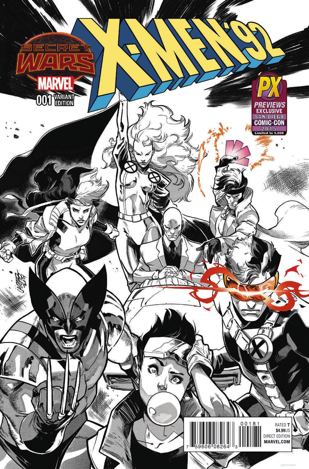 SDCC 2015 X-MEN 92 #1 LARRAZ B&W VARIANT