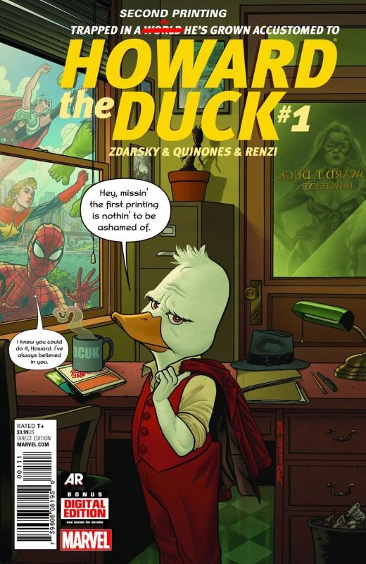 HOWARD THE DUCK #1 QUINONES 2ND PTG VARIANT