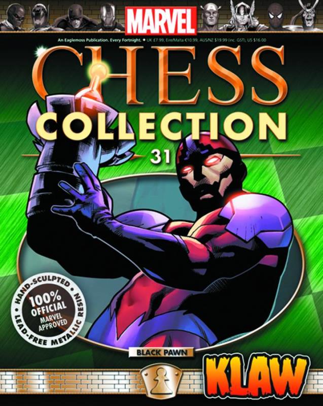 MARVEL CHESS FIG COLL MAG #31 KLAW BLACK PAWN