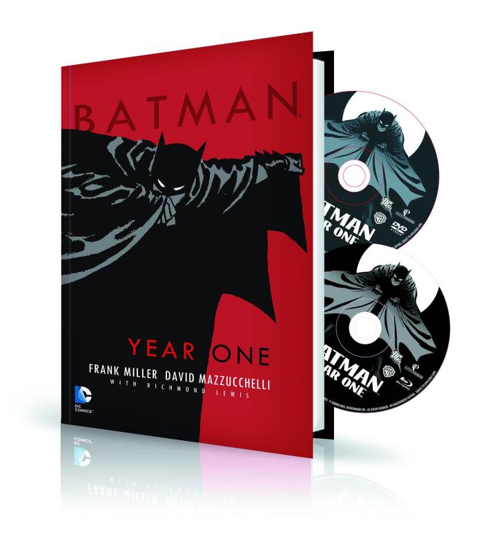 BATMAN YEAR ONE HARDCOVER BOOK & DVD BLU RAY SET