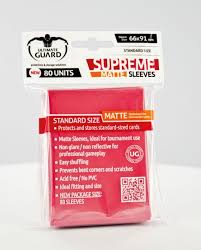 ULTIMATE GUARD SUPREME SLEEVES MATTE RED STANDARD SIZE