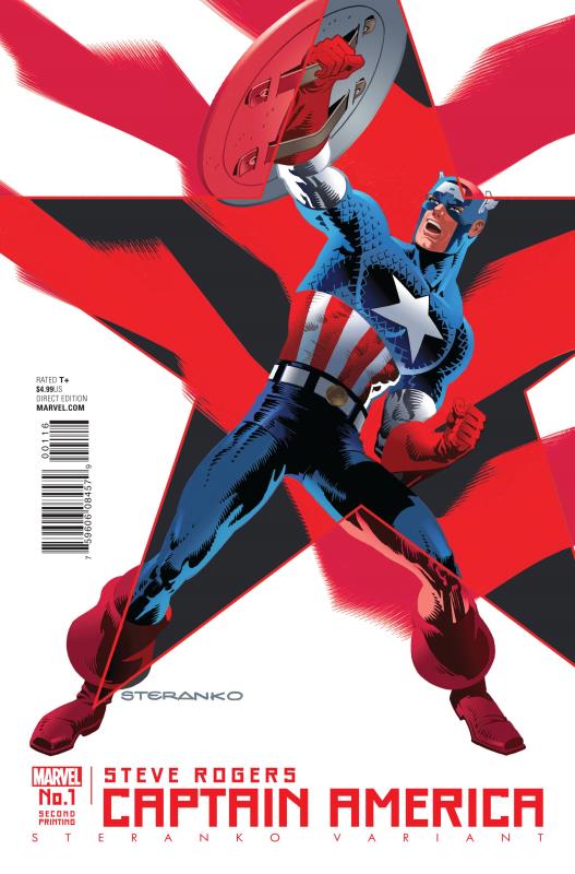 CAPTAIN AMERICA STEVE ROGERS #1 STERANKO 2ND PTG VARIANT