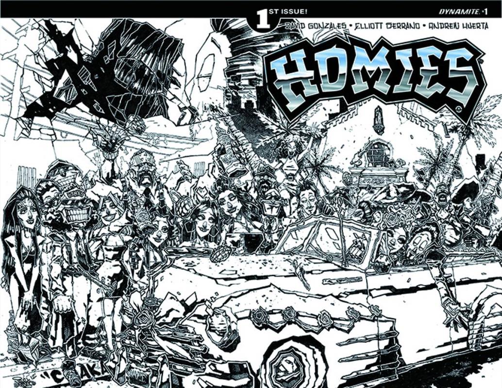 HOMIES #1 (OF 4) CVR D 1:15 COPY HUERTA B&W VARIANT