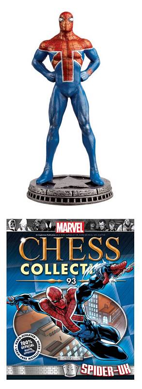 MARVEL CHESS FIG COLL MAG #93 SPIDER-UK WHITE PAWN