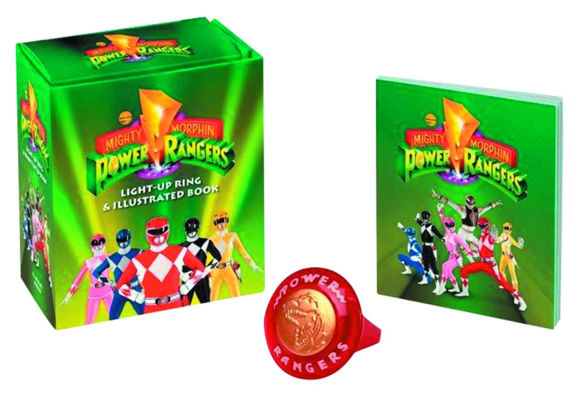 MIGHTY MORPHIN POWER RANGERS LIGHT UP RING & ILLUS BOOK KIT