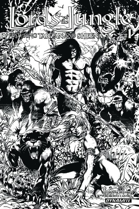 LORDS OF THE JUNGLE #1 (OF 6) CVR D 1:10 CASTRO B&W VARIANT