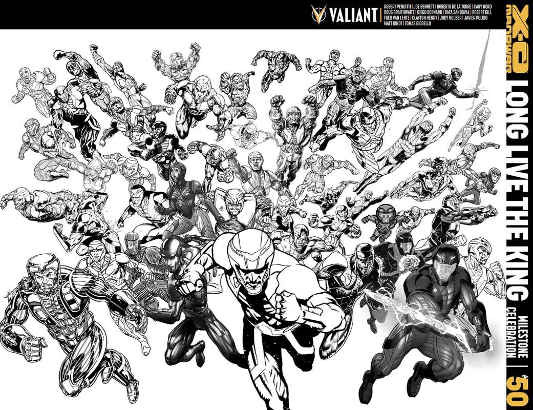 X-O MANOWAR #50 CVR M 1:50 B&W ALL-STAR JAM VARIANT