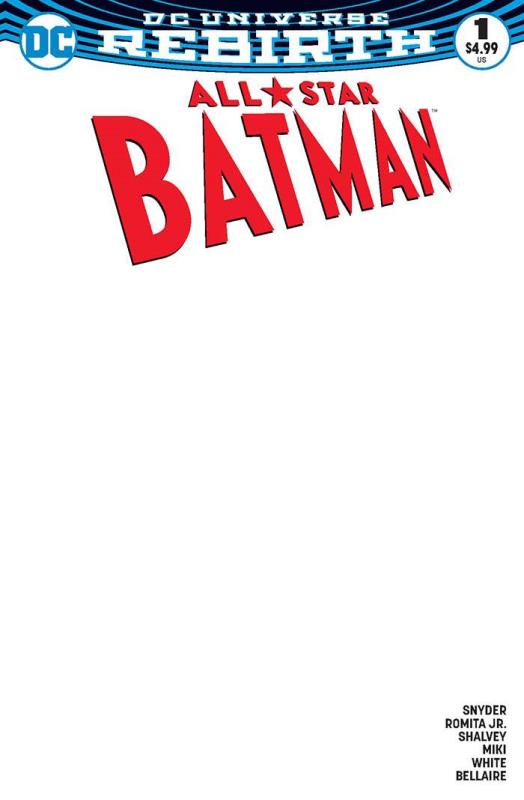 ALL STAR BATMAN #1 BLANK VARIANT ED