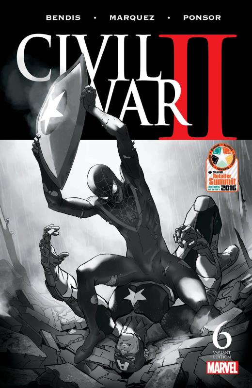 RETAILER SUMMIT 2016 CIVIL WAR II #6 (OF 8) DJURDJEVIC B&W P