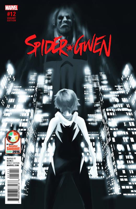 SPIDER-GWEN #12 RETAILER SUMMIT 2016 RODRIGUEZ B&W PX VARIANT