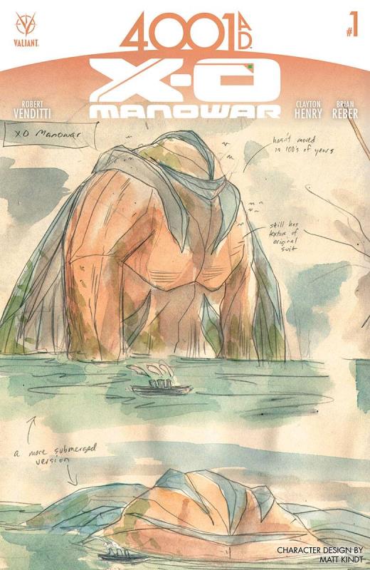 4001 A.D. X-O MANOWAR #1 CVR C 1:10 CHAR DSN KINDT VARIANT