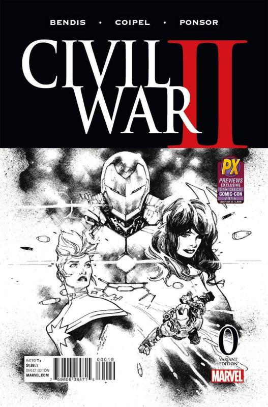 SDCC 2016 CIVIL WAR II #0 (OF 7) COIPEL B&W VARIANT