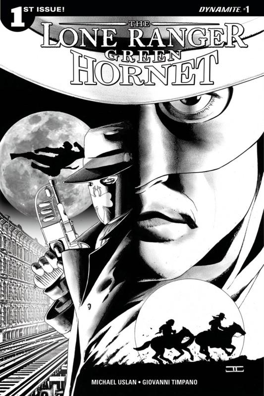 LONE RANGER GREEN HORNET #1 (OF 6) CVR D 1:25 B&W VARIANT