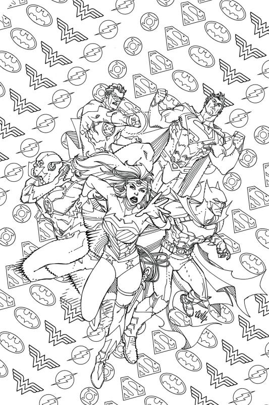 JUSTICE LEAGUE OF AMERICA #7 ADULT COLORING BOOK VARIANT ED (RES)