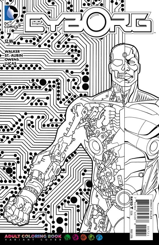 CYBORG #7 ADULT COLORING BOOK VARIANT ED