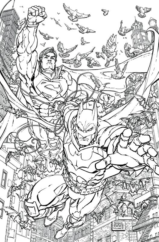 BATMAN SUPERMAN #28 ADULT COLORING BOOK VARIANT ED